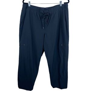 Talbots Women’s Athleisure Black Pull-On Lightweight Red Plaid Lined Pants Sz XL